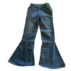 FRAME Size 25 Denim High-Rise Cropped Flare Jeans Flat‎ Front Medium Wash Boho